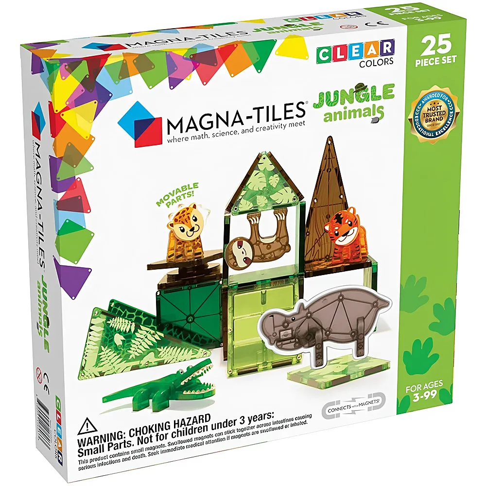 Magna-Tiles Dschungel-Tiere Set 25Teile