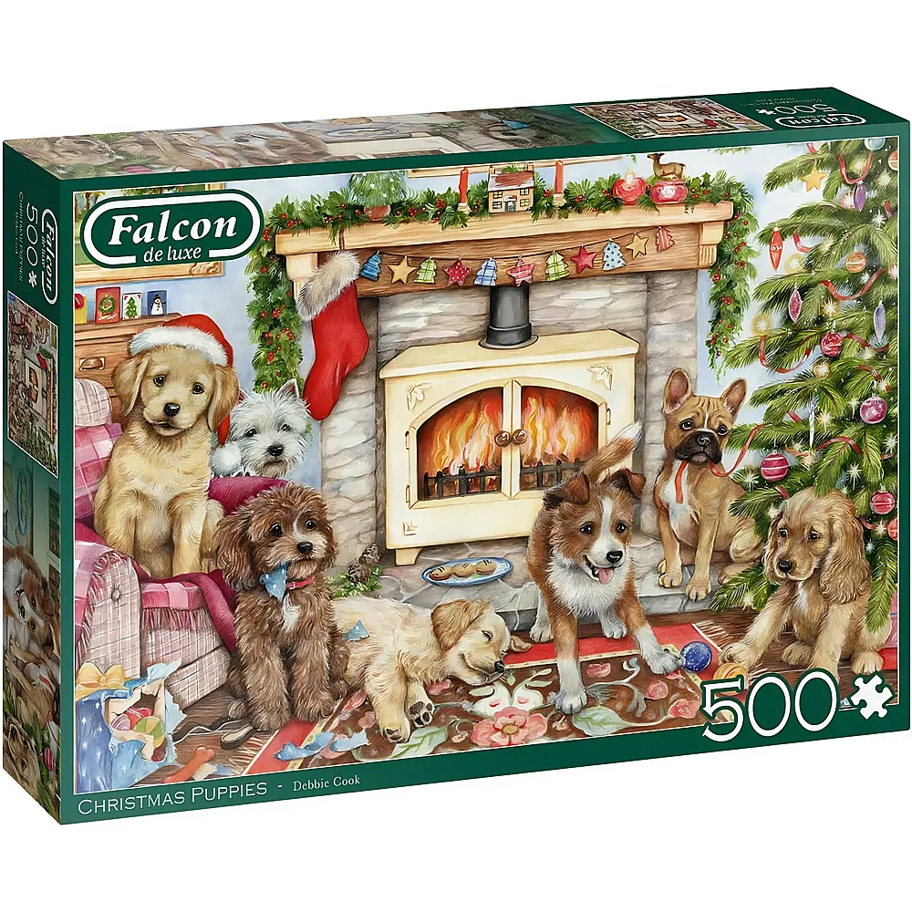 Falcon Puzzle Welpen an Weihnachten - 500 Teile