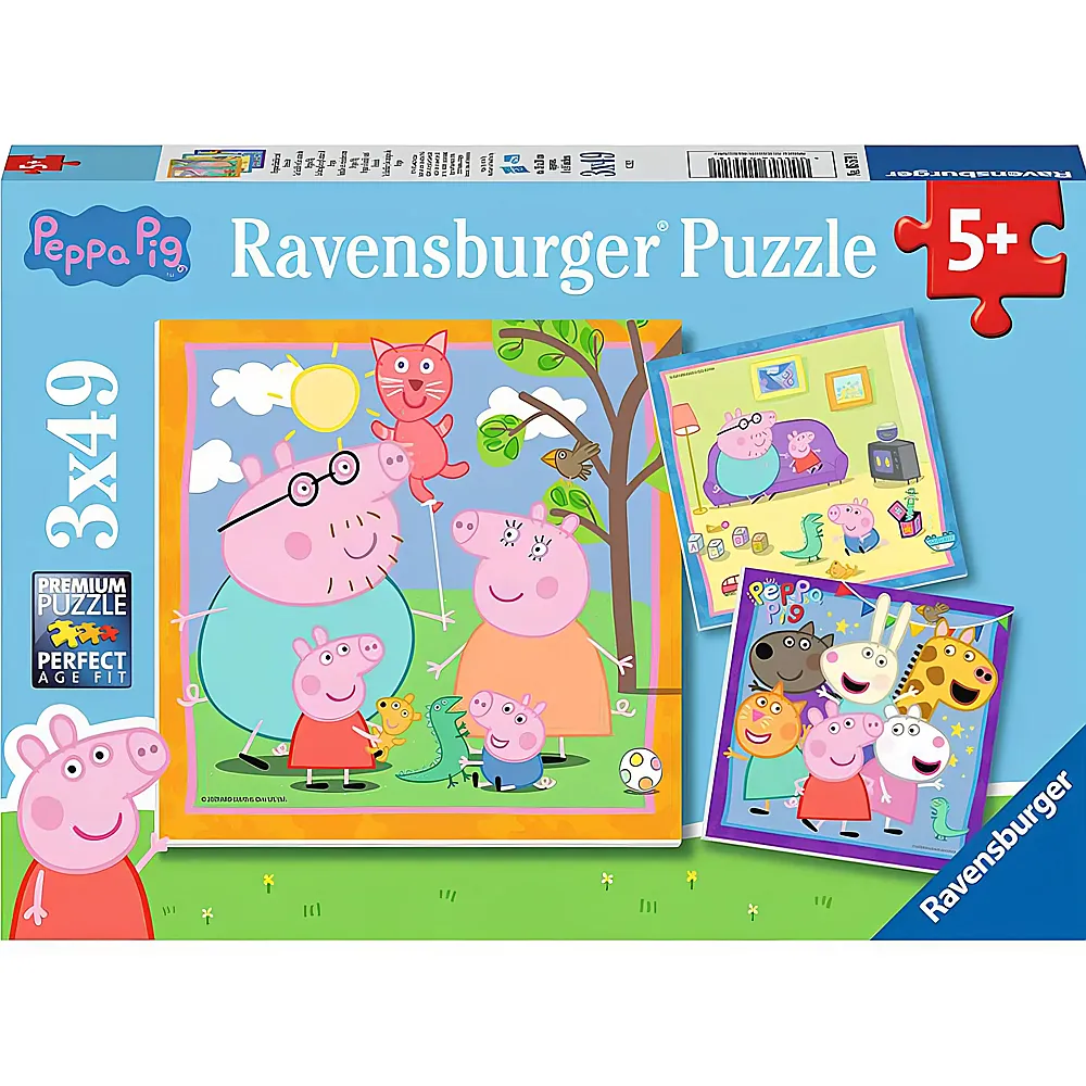 Ravensburger Puzzle Peppa Pig Peppas Familie und Freunde 3x49
