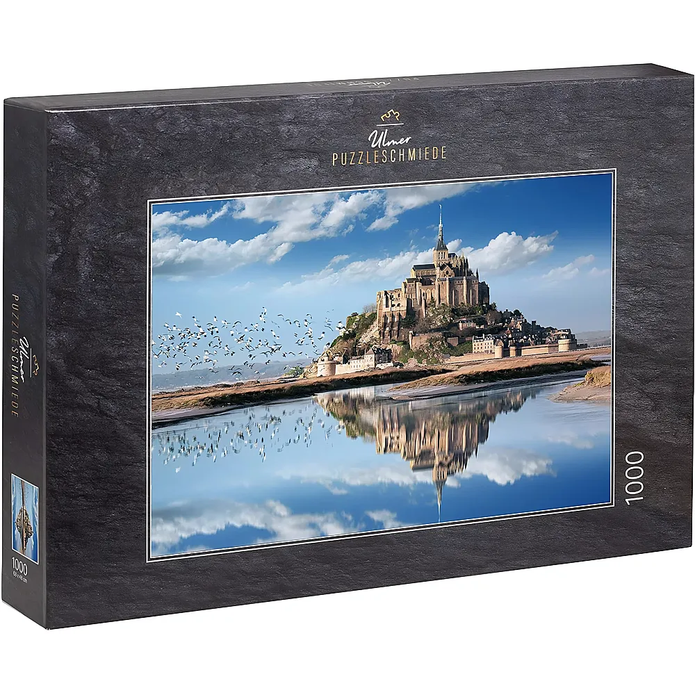 Ulmer Puzzleschmiede Schloss Mont Saint-Michel, Normandie mit den Gezeiten - 1000 Teile