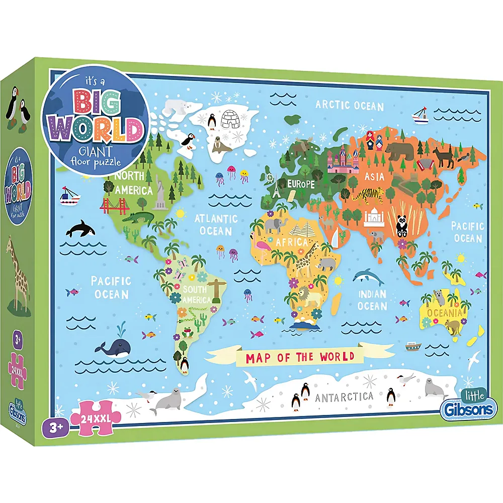Gibsons Puzzle Map of the World - 24 Teile