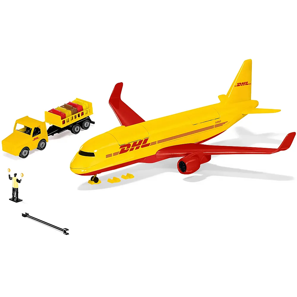 meinspielzeug - Siku DHL Frachtflugzeug mit Zubeh�r | Spielzeugautos