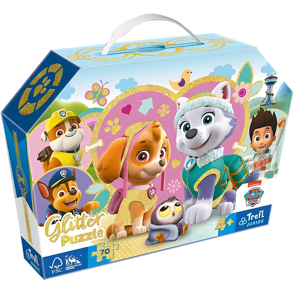 Trefl Puzzle Glitter Paw Patrol Skye und Everest - 70 Teile