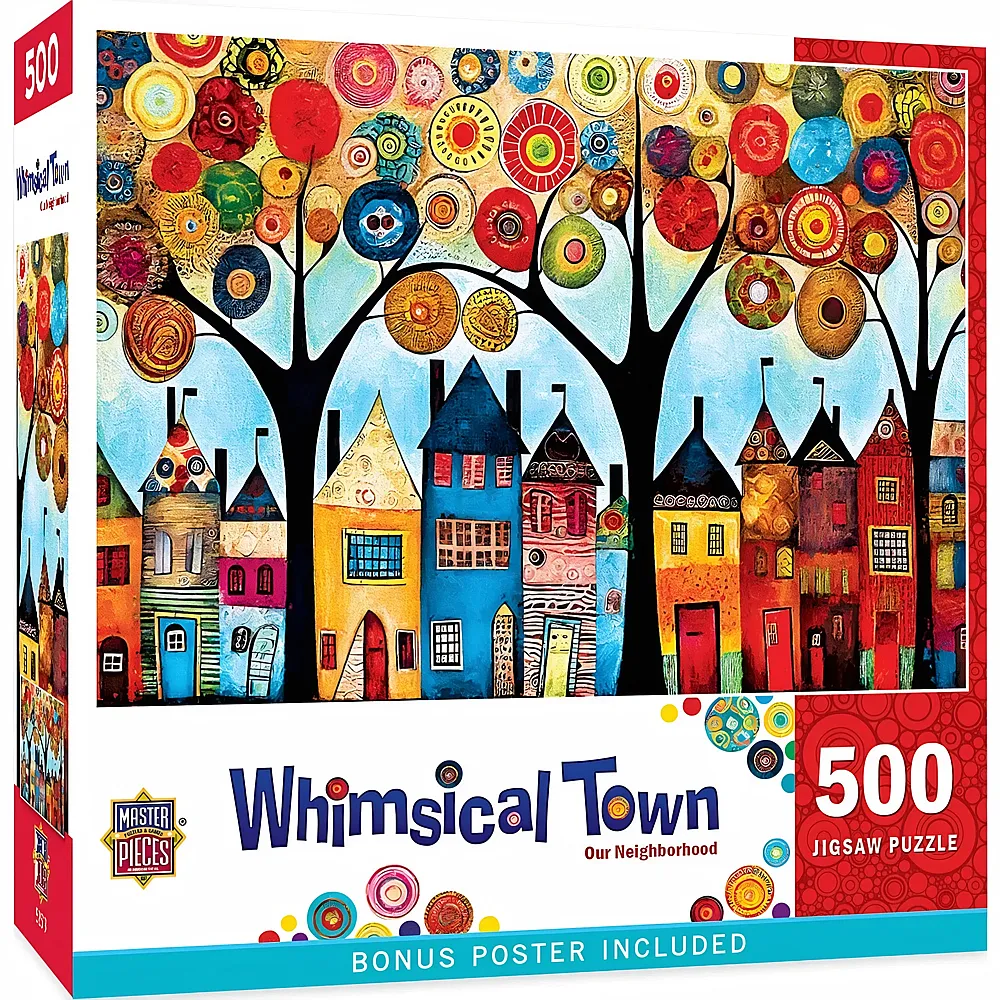 Master Pieces Puzzle Whimsical Town Unsere Nachbarschaft - 500 Teile