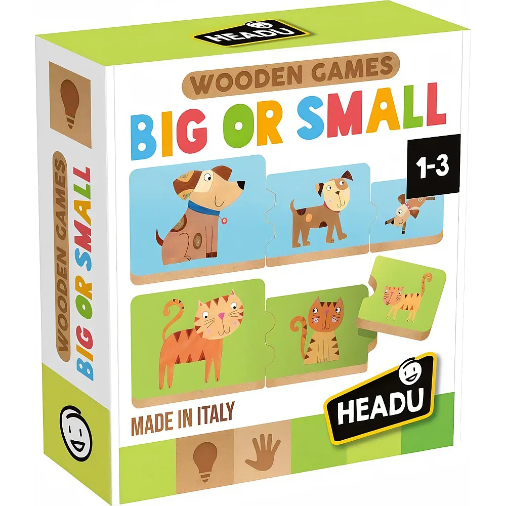 Headu Wooden Game Baby Big or Small Multilingual