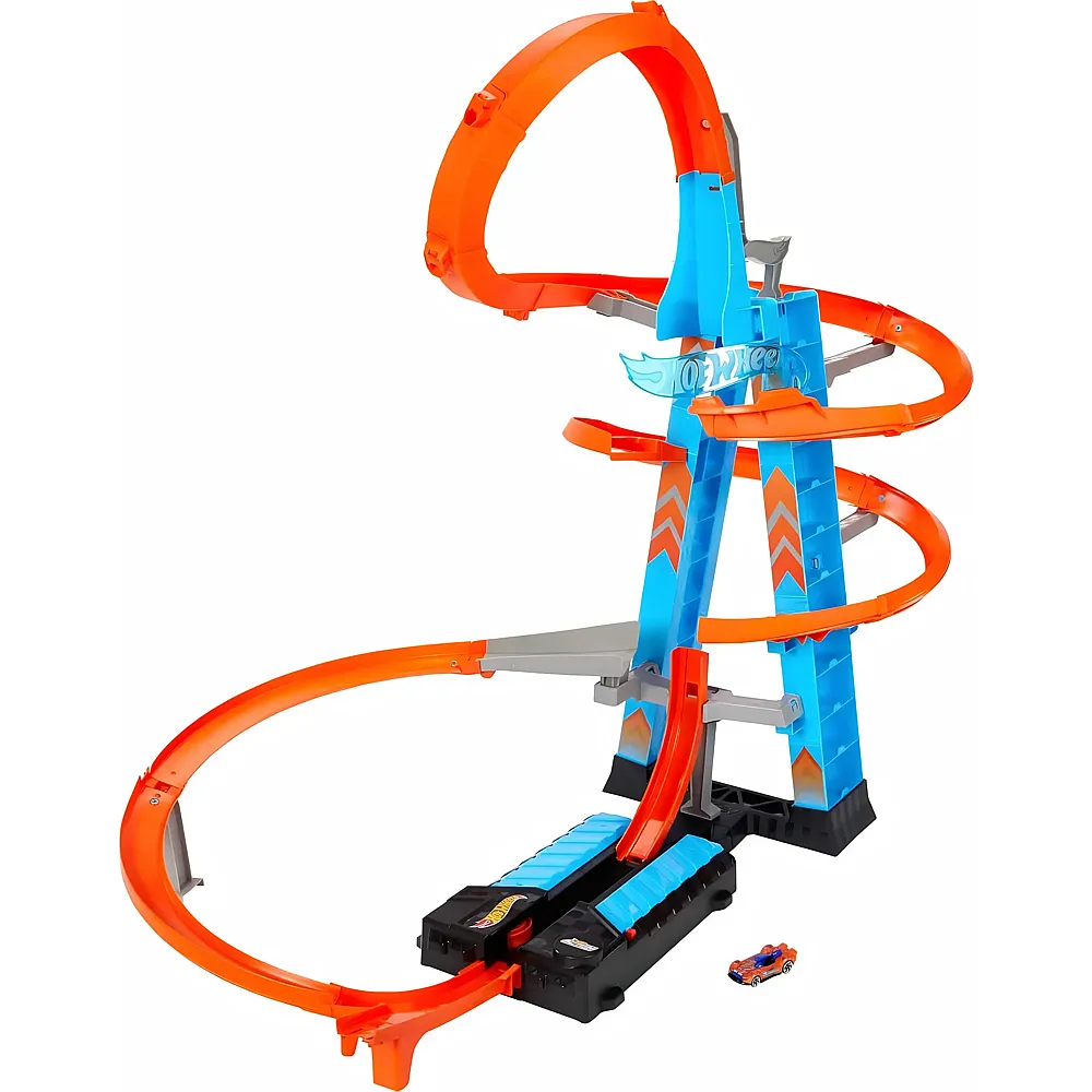Hot Wheels Himmelscrash-Turm, 60cm hoch mit batteriebetriebenem Beschleuniger - 1:64