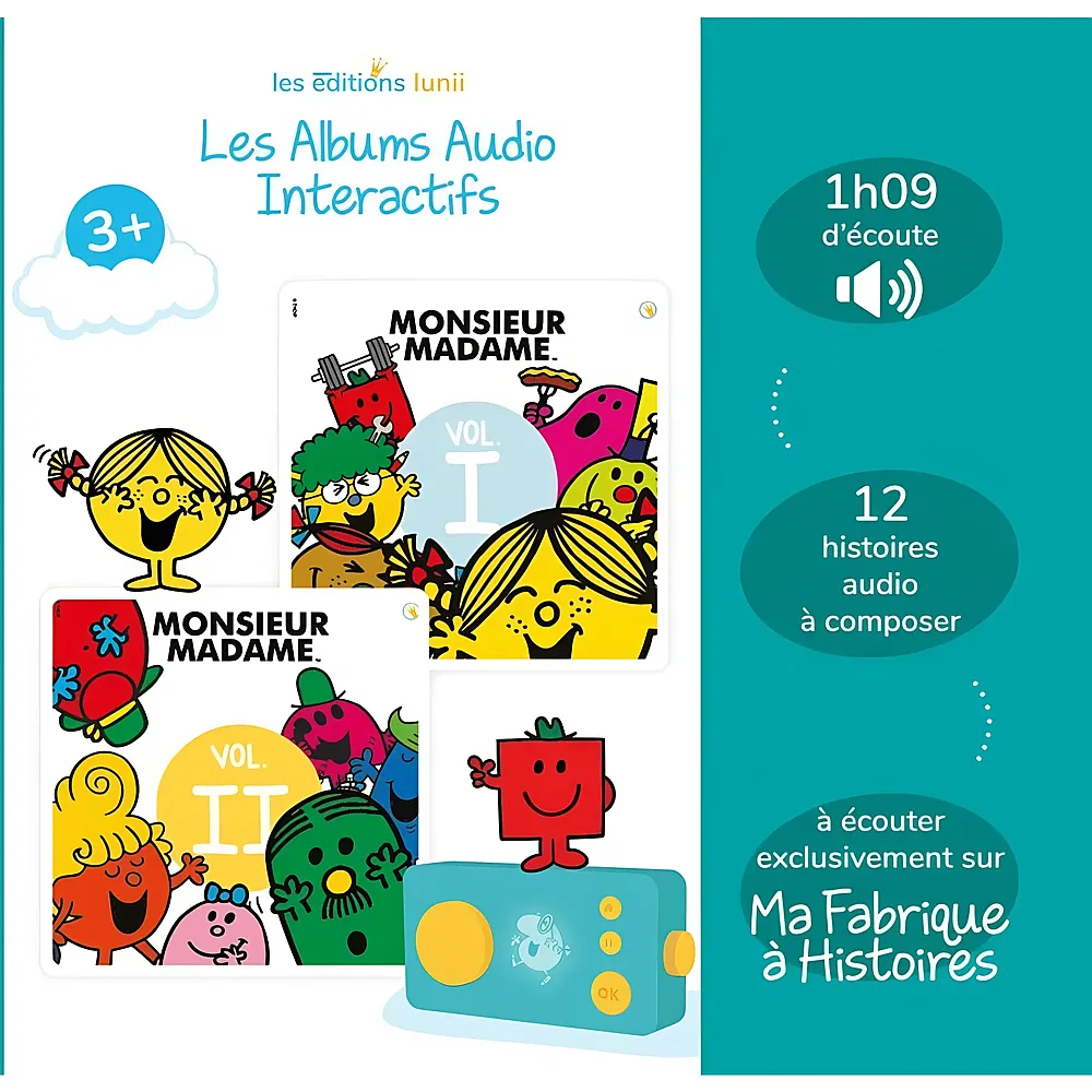 Lunii Album Audio Interactif Pack Duo Monsieur Madame 5+ FR