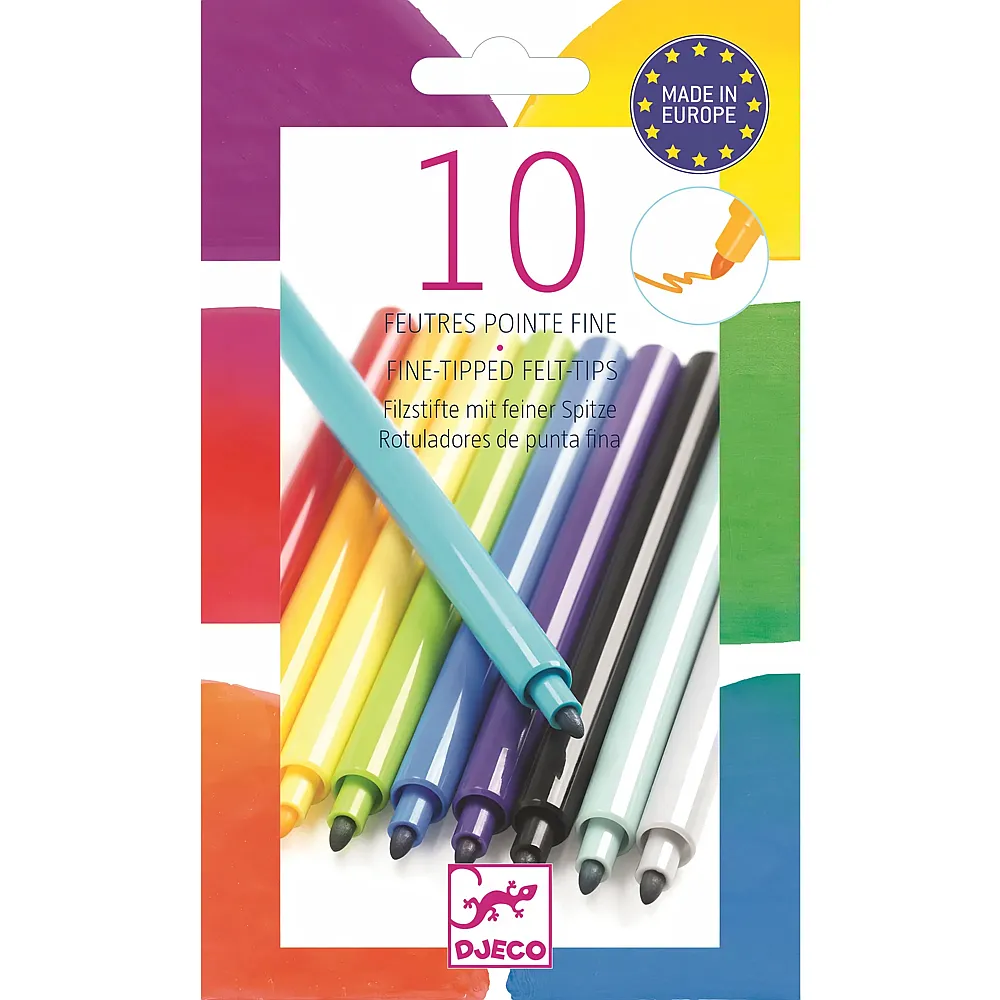 Djeco Kreativ Filzstifte Regenbogen - 10 Teile