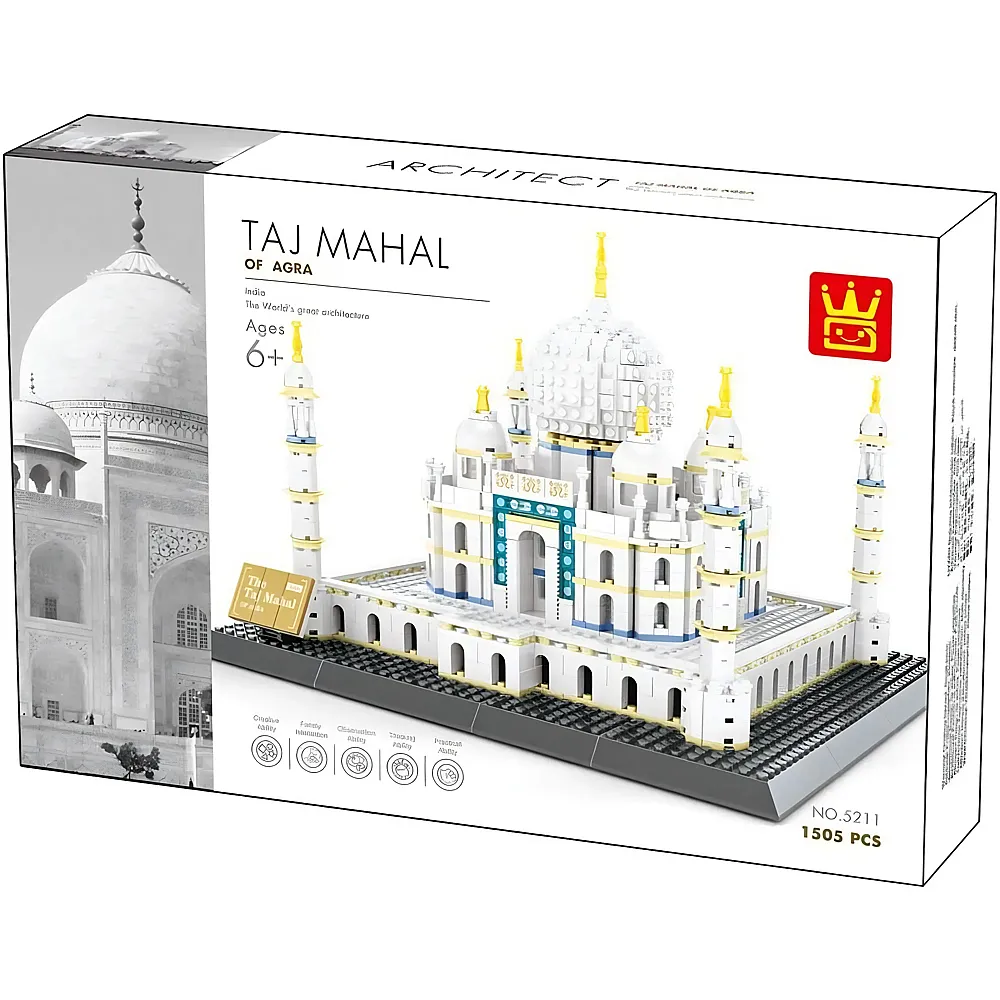 Wange Taj Mahal von Agra Architektur-Modell, zur Montage mit Bausteinen