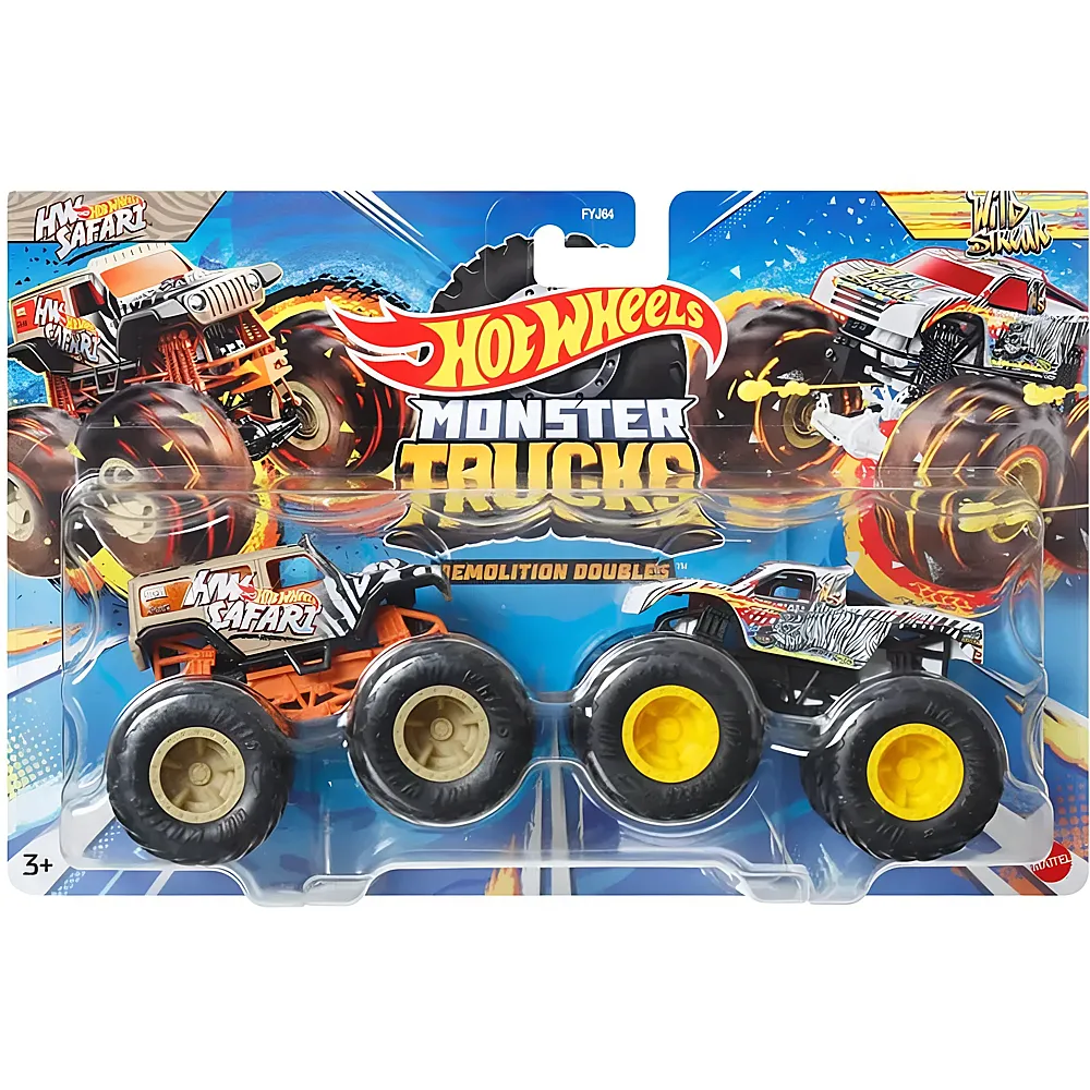 Hot Wheels Monster Trucks HW Safari vs. Wild Streak 1:64 | Spielzeugauto