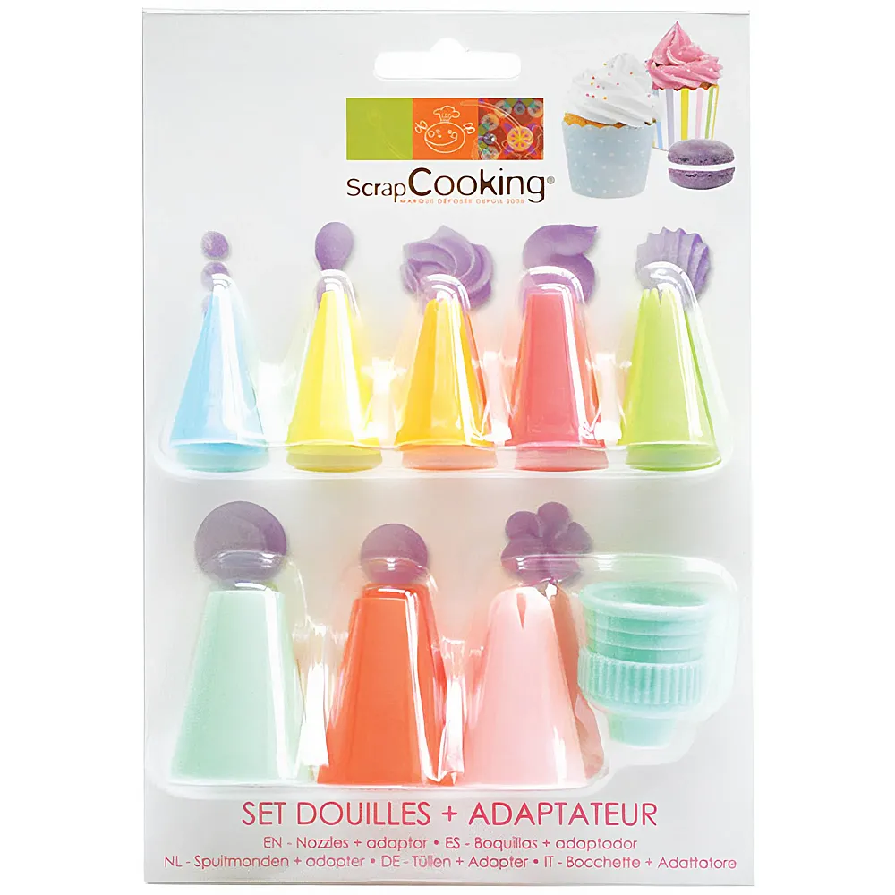 meinspielzeug - ScrapCooking Spritzt�llen-Set mit Adapter 9Teile | Backen & Dekorieren