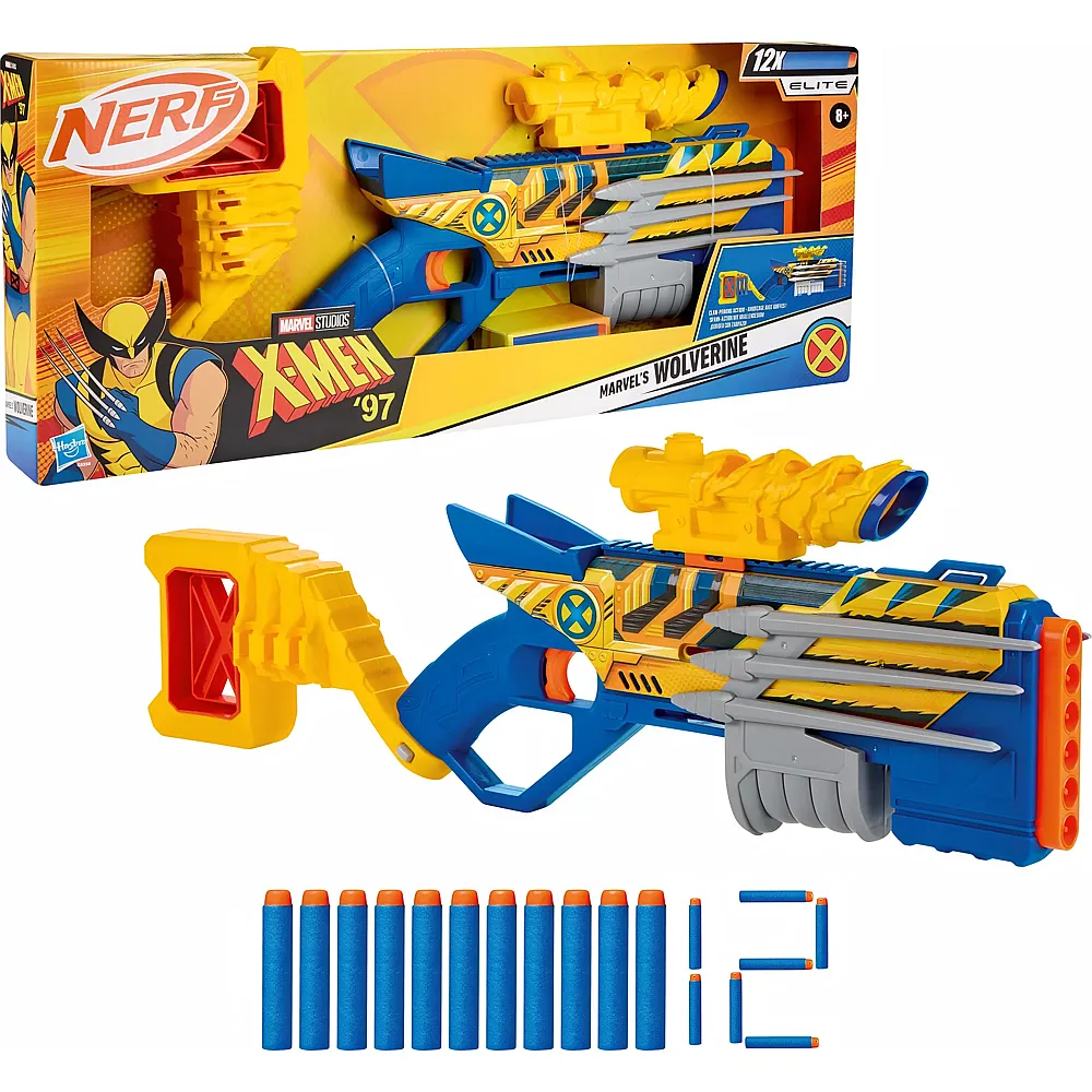 Nerf Wolverine 12 Darts, Zielfernrohr, Pump