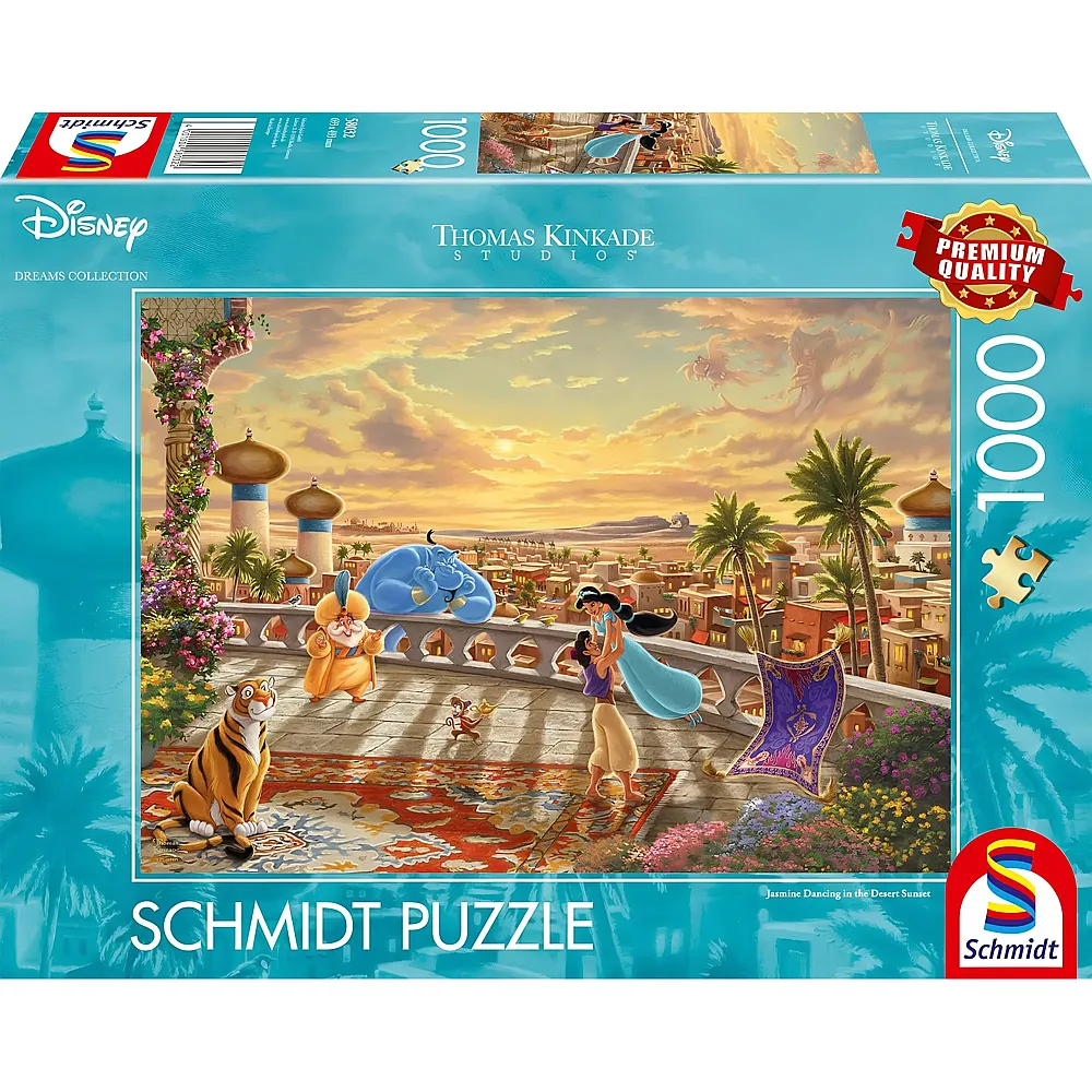 Schmidt Puzzle Thomas Kinkade Disney Princess Jasmine Dancing in the Desert Sunlight 1000Teile
