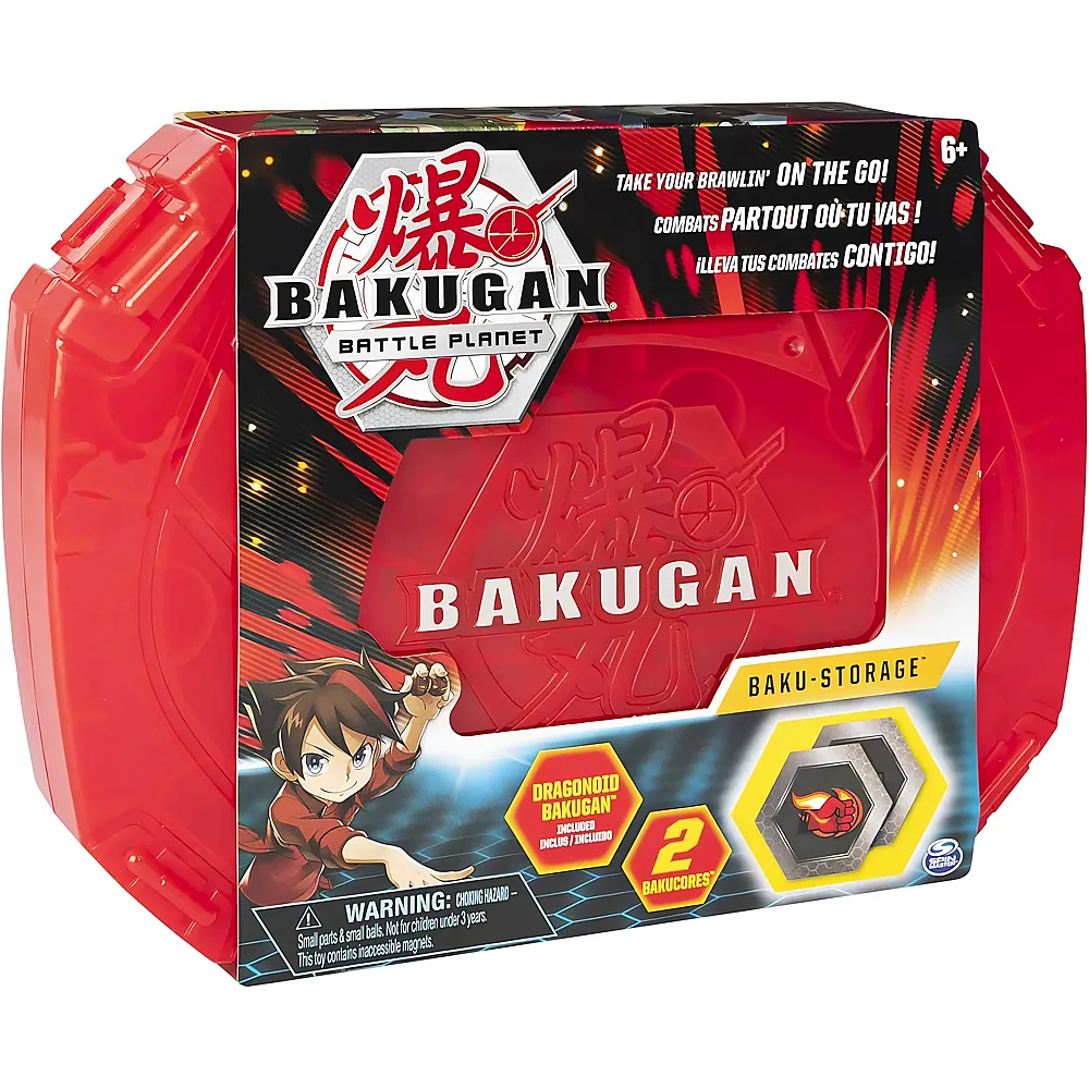 Spin Master Bakugan Aufbewahrungskoffer mit extra Basic Ball Dragonoid