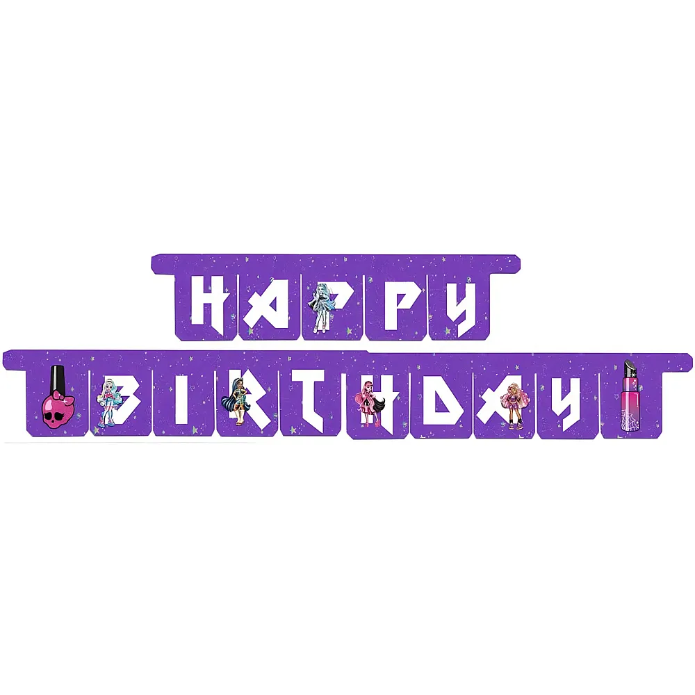 BeenSmile Monster High Girlande Happy Birthday - Partydeko