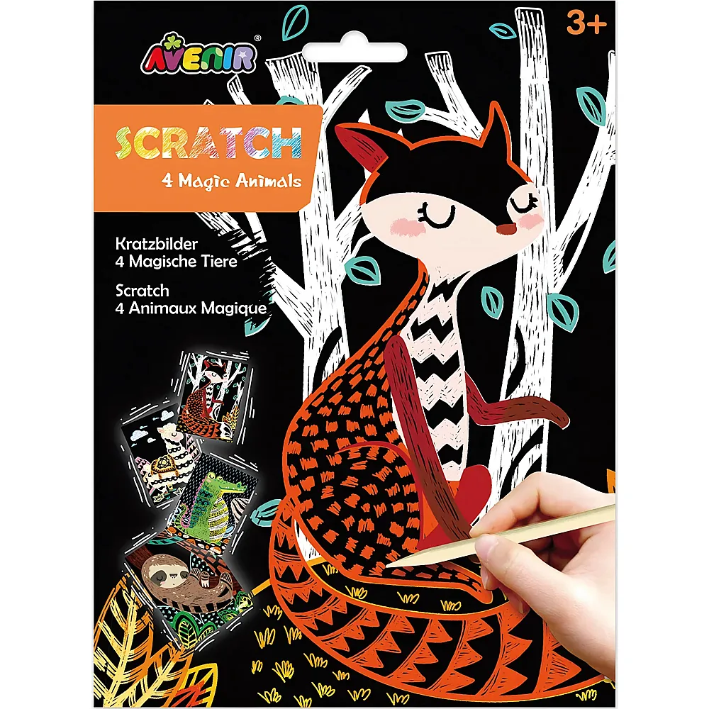 Avenir Kratzbilder Tiere - 4 Teile