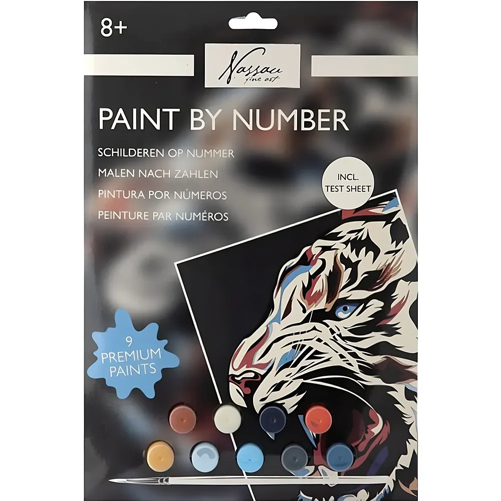 Nassau Fine Art Malen nach Zahlen Tiger Alter 8+, 33.5x23.8cm - Suche