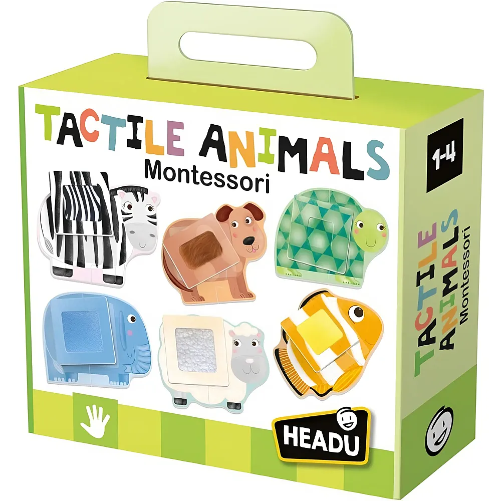 Headu Taktile Tiere Montessori-Formen- und Sortierpuzzle