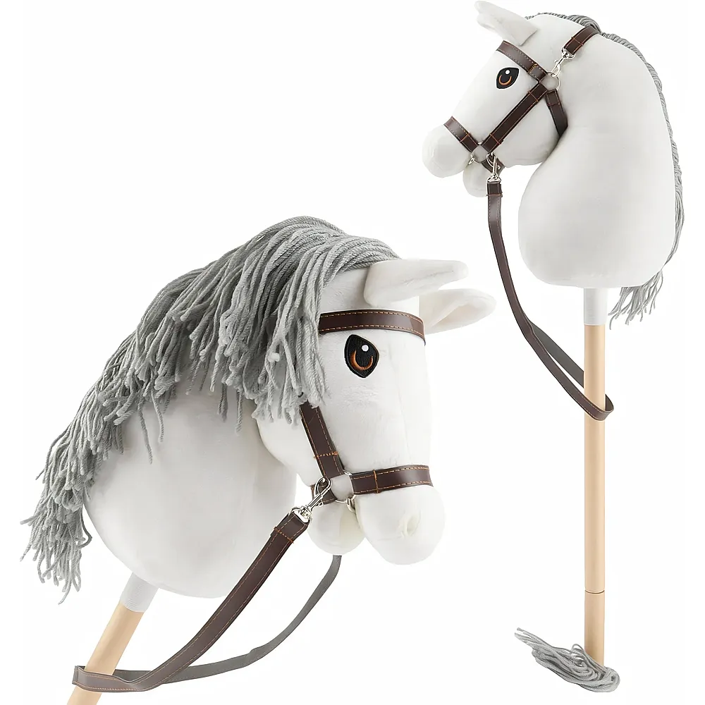 Bieco Steckenpferd Schimmel - Gr�sse S, mit Trense | Reittiere