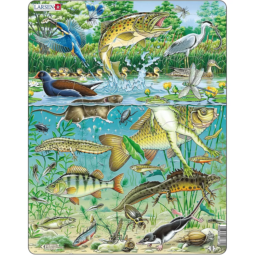 Larsen Puzzle Puzzle Tiere  Teich, 50 Teile. - Suche