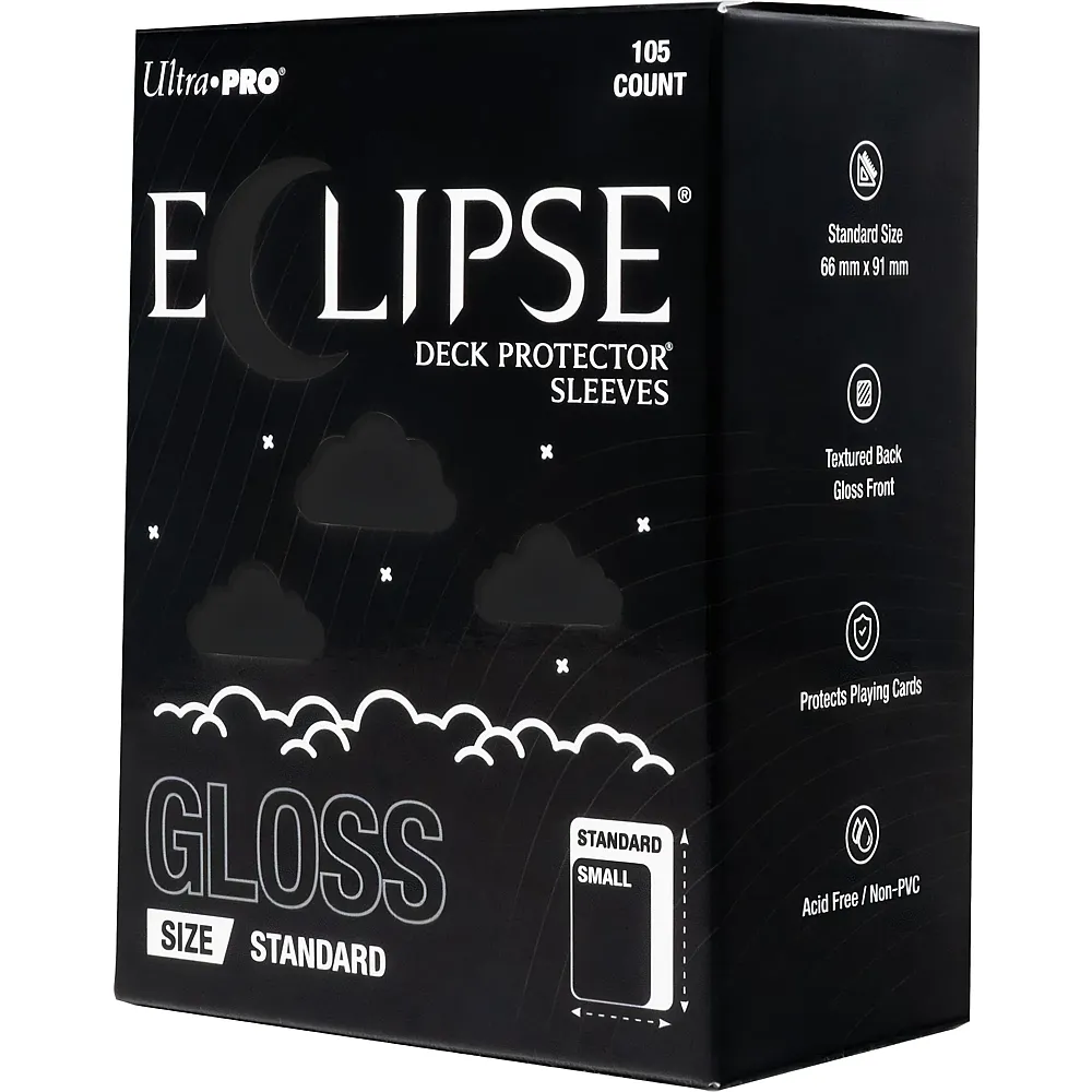Ultra Pro ECLIPSE Gloss Black Deck Protector Sleeves Standard 105 - Brands