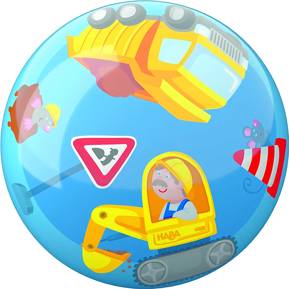 meinspielzeug - HABA Ball Baustelle -  14 cm | B�lle & W�rfel