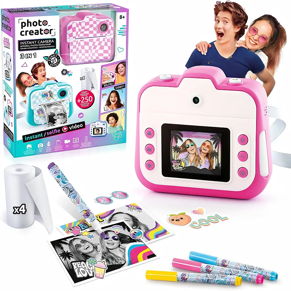 Canal Toys 3in1 Photo Creator Instant Camera Pink