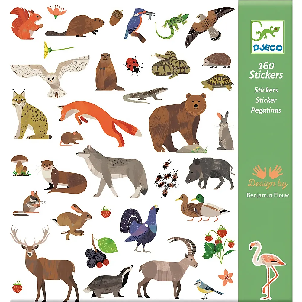 Djeco Sticker Tierwelt - 160 Teile