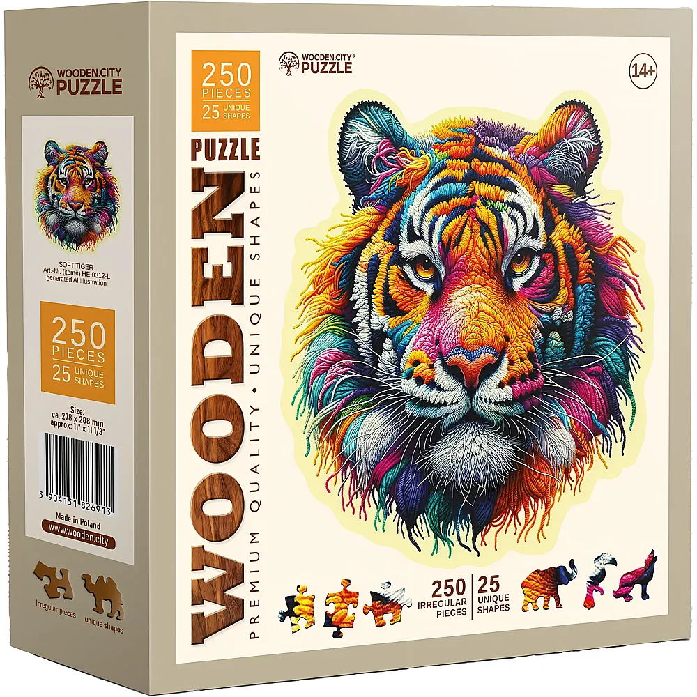 Wooden City Puzzle Tiger 250Teile