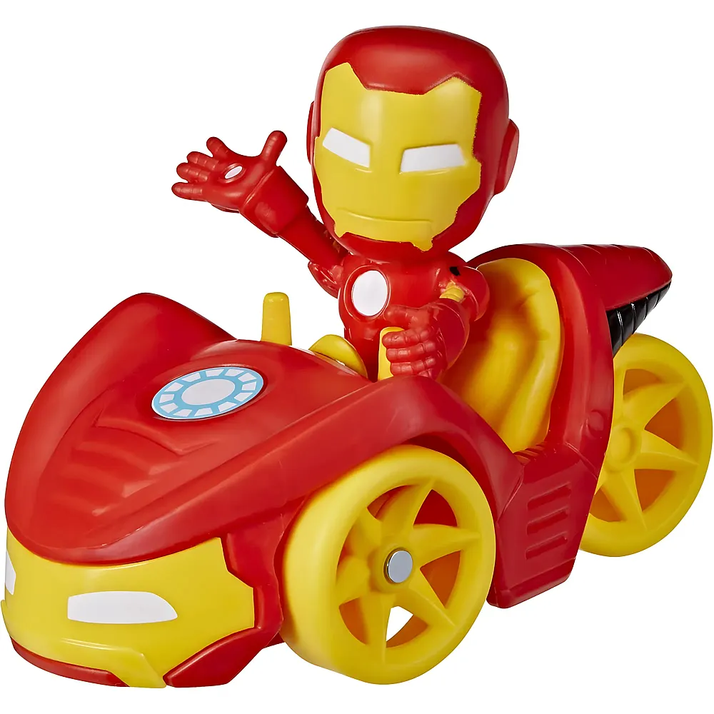 Hasbro Spiderman Iron Man Actionfigur und Iron Racer Fahrzeug