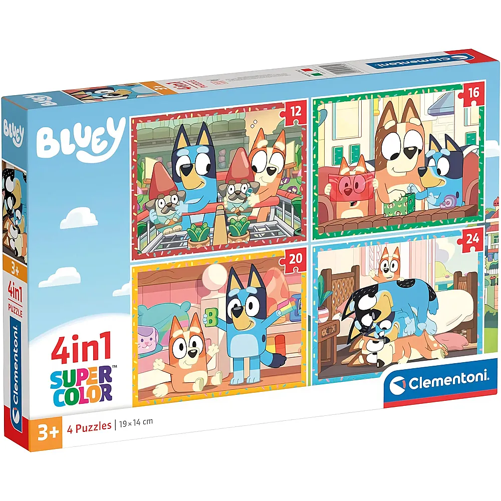 Clementoni Puzzle Supercolor 4in1 Bluey 12-24