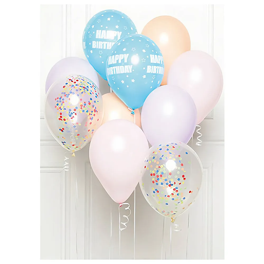 Amscan DIY Ballon-Set Happy Birthday Pastell 10Teile