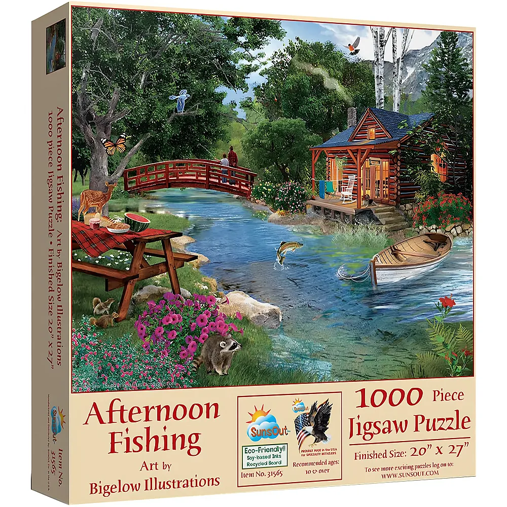 SunsOut Puzzle Bigelow Illustrations Afternoon Fishing - 1000 Teile