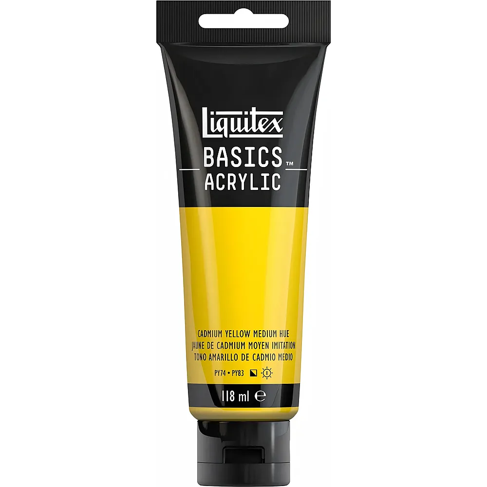 Liquitex Lqx Basics Acrylfarbe 118ml Tube Kadmiumgelfb Mittel Farbton