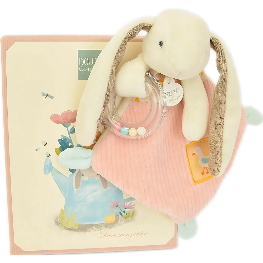 Doudou et Compagnie Schmusehase mit Rassel - 21 cm | Schmuset�cher