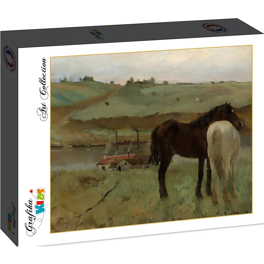 Grafika Puzzle Edgar Degas: Horses in a Meadow, 1871 48Teile