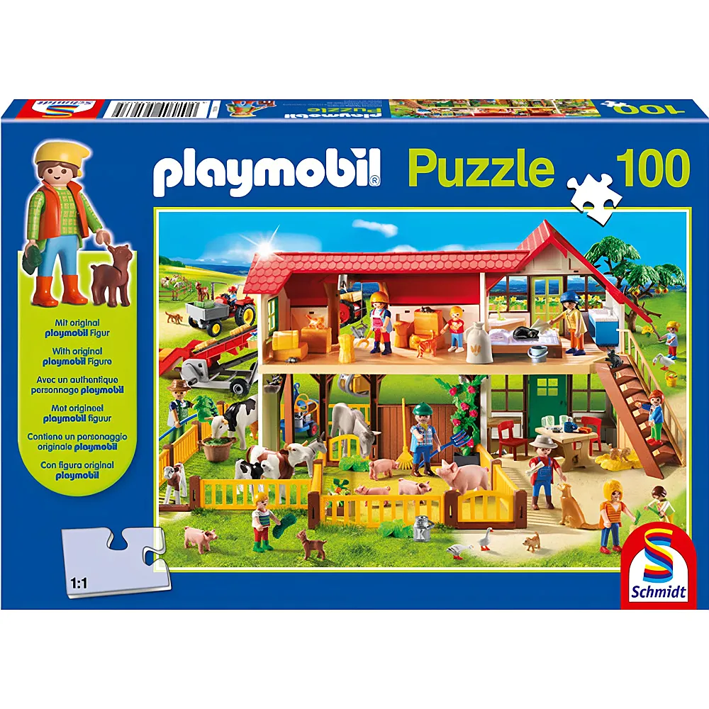 Schmidt Puzzle Bauernhof inkl. Playmobil-Figur 100Teile