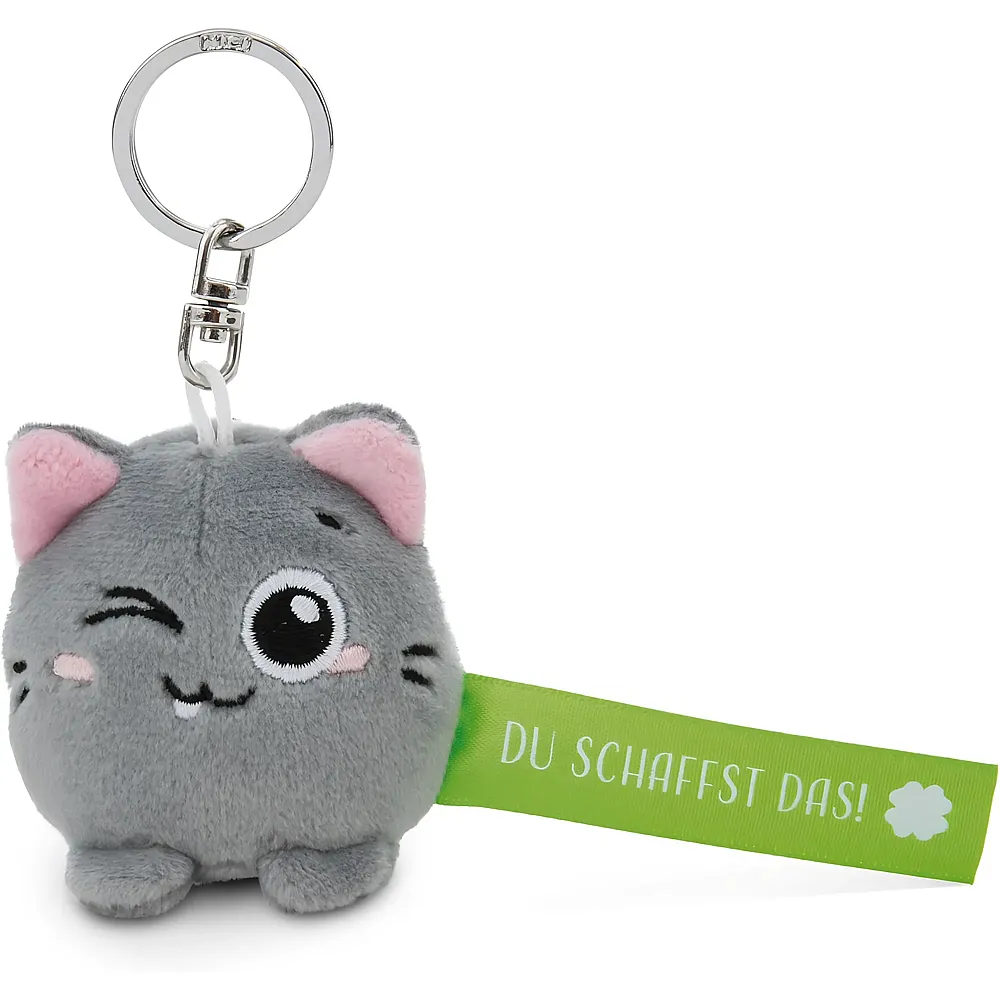 Nici Schl�sselanh�nger Katze Du schaffst das gr�n 5cm - Suche