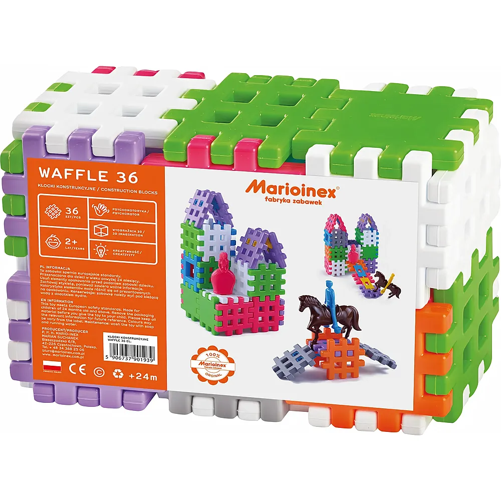 Marioinex Waffle Bauset mit Waffelbl�cken - 36 Teile - Steckbausteine