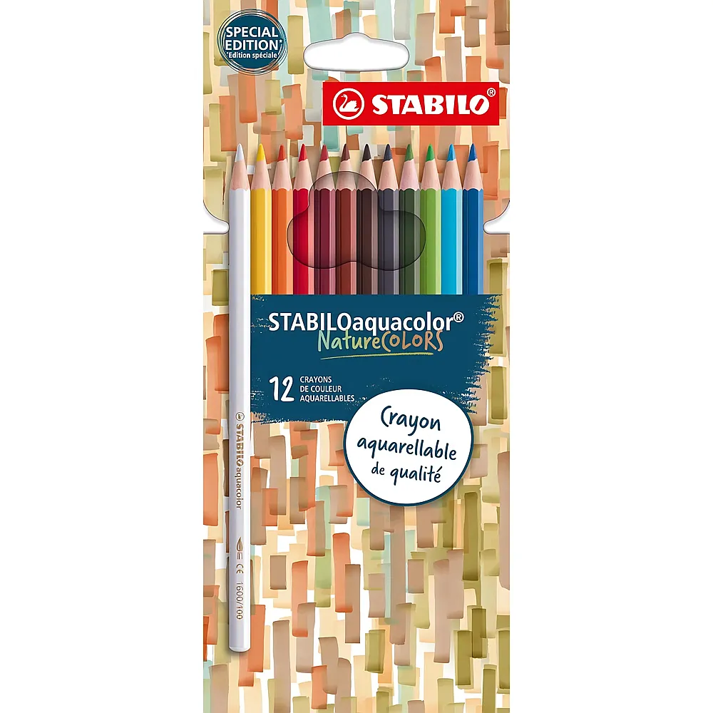 Stabilo aquacolor NatureColors - 12 Teile | Farbe & Kreide