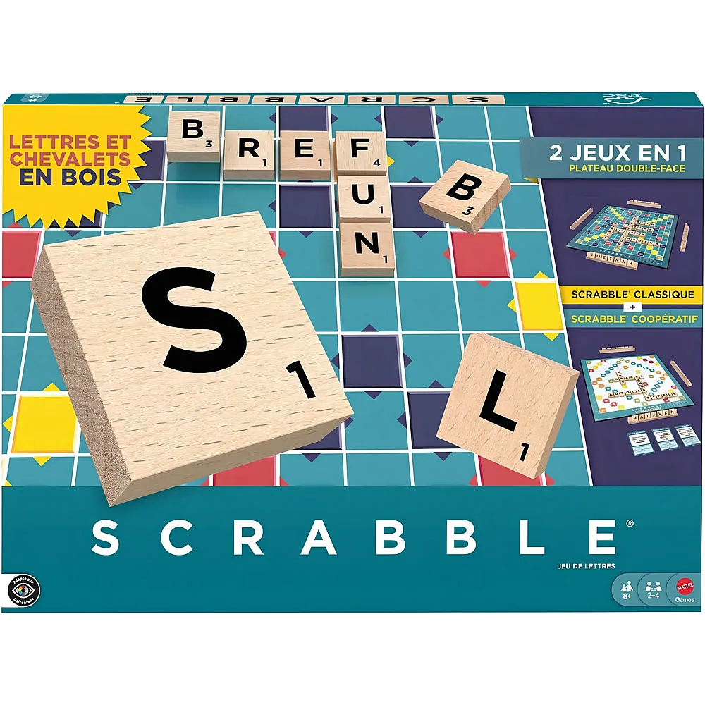 Mattel Games 2en1 Scrabble Original FR