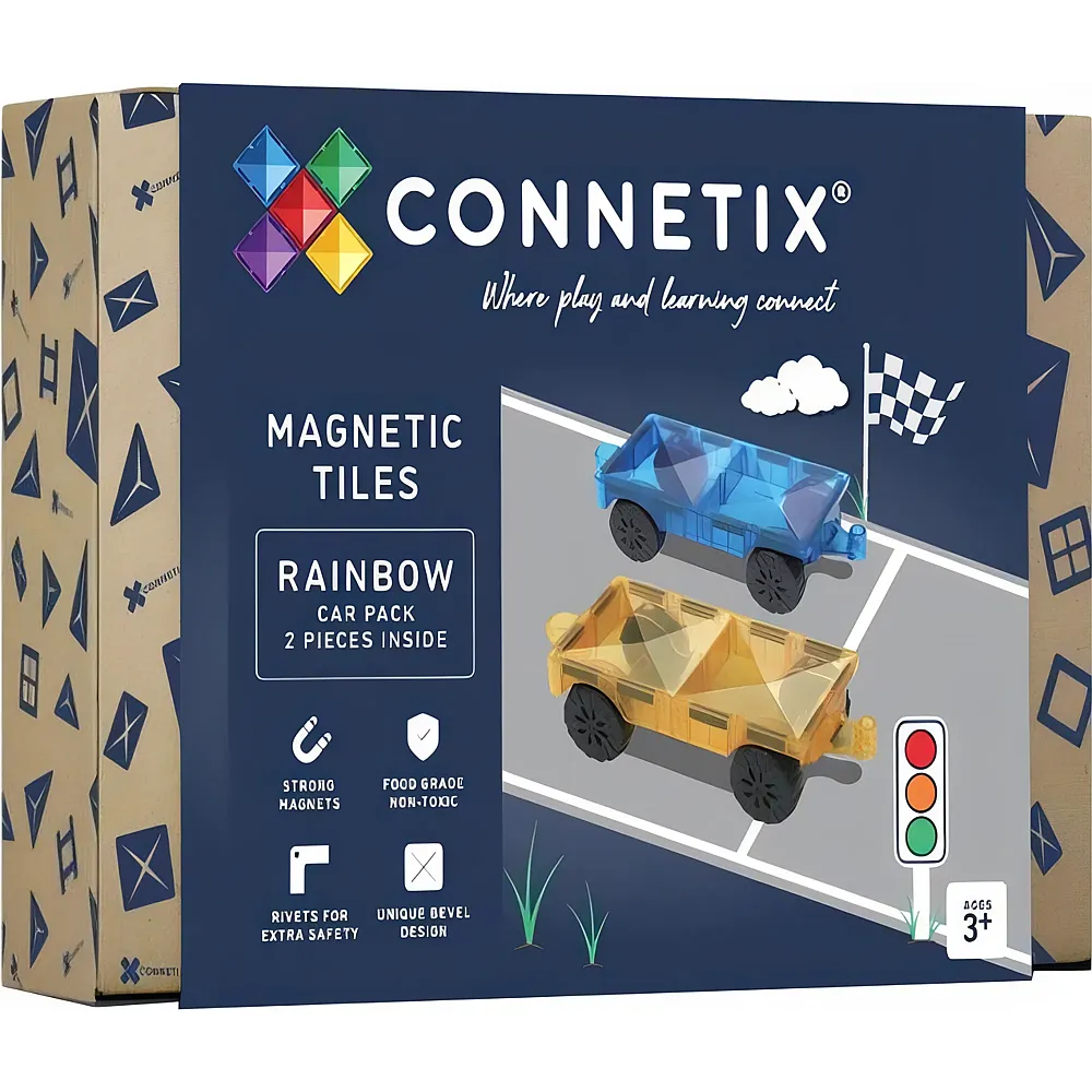 Connetix Rainbow Car Pack mit 2 Autos - 2 Teile