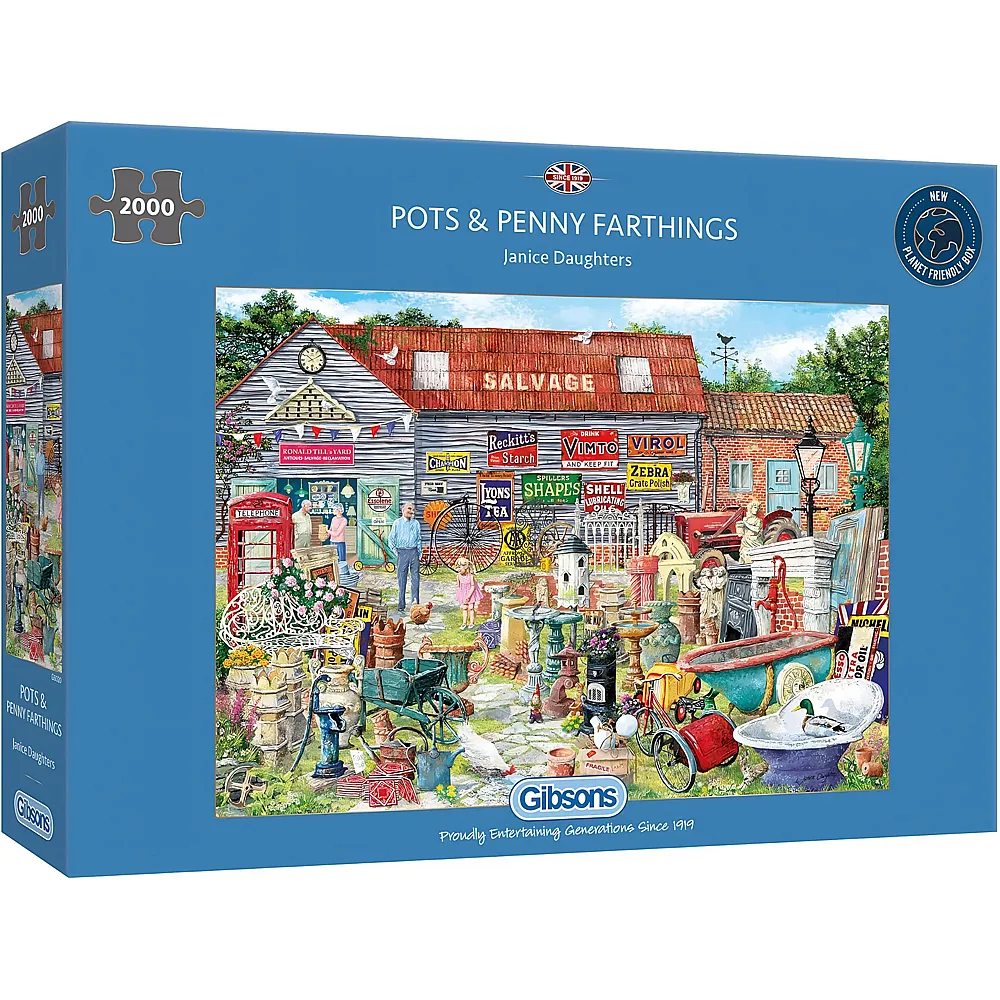 Gibsons Puzzle Janice Daughters Pots and Penny Farthings - 2000 Teile