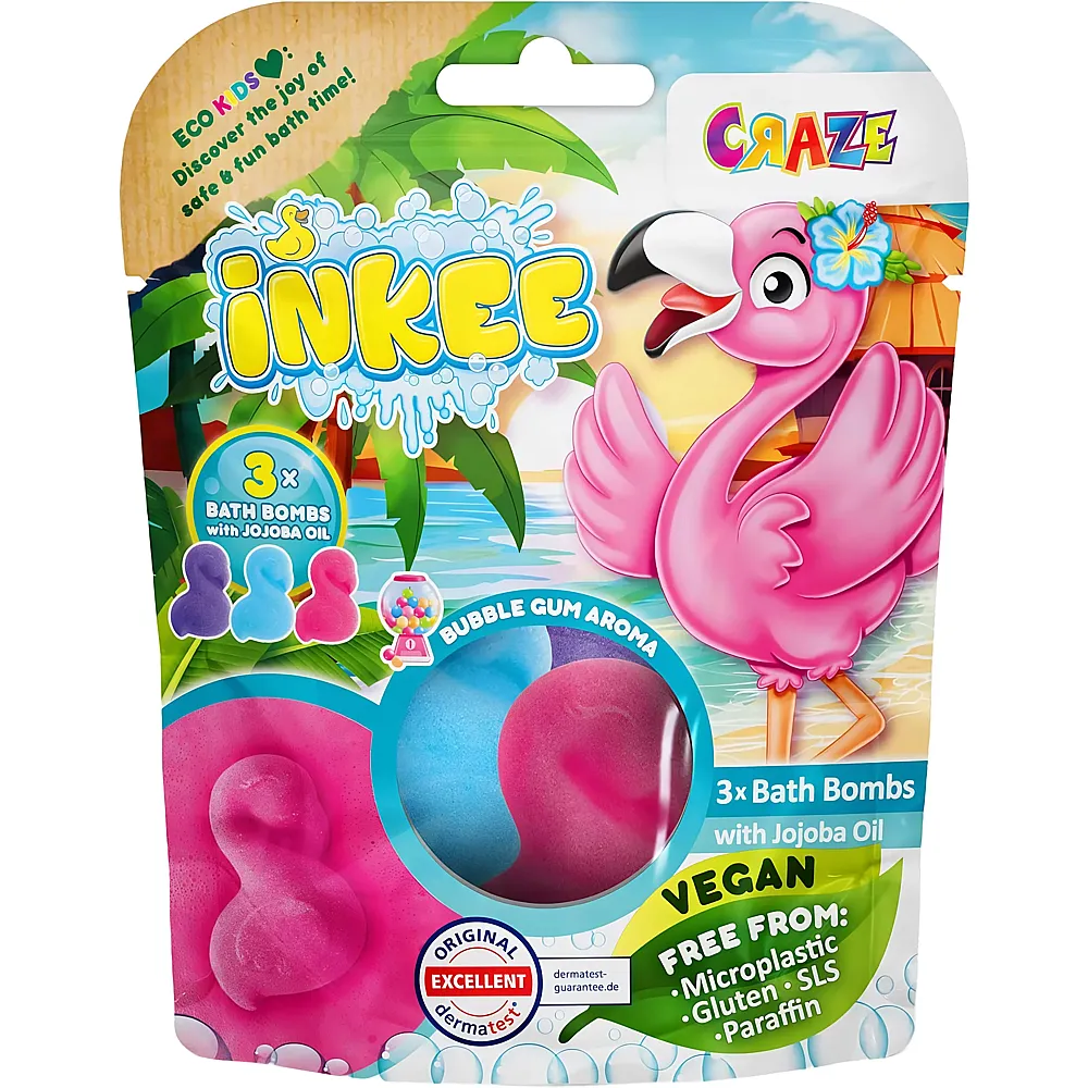 Craze Inkee Flamingo Badebomben mit Jojoba�l 3Teile