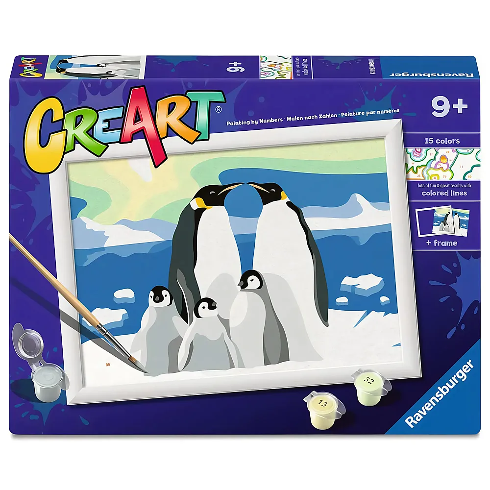 Ravensburger CreArt Malen nach Zahlen Pinguin Familie