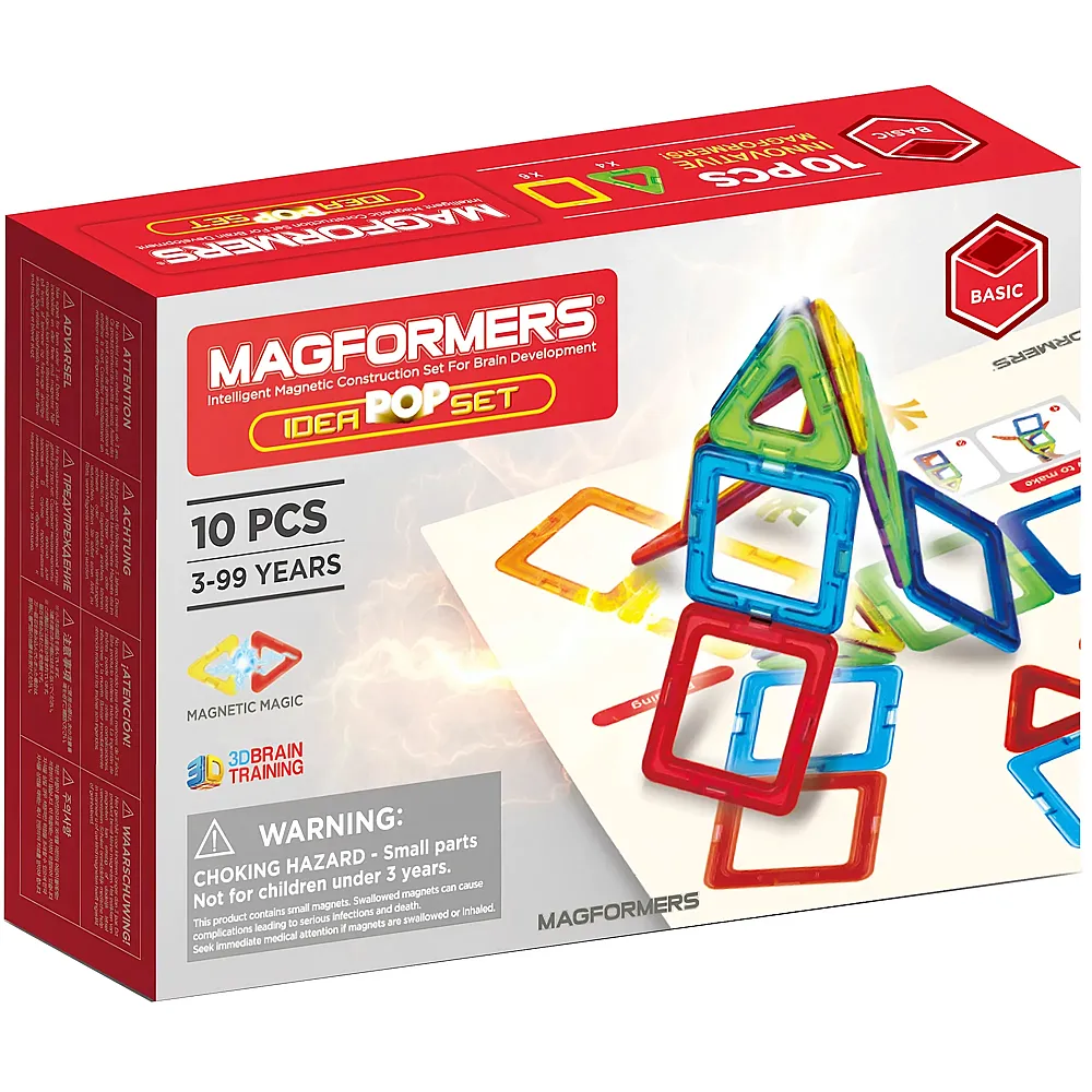 meinspielzeug - Magformers Basis- Einstiegsset - 10 Teile | Magnet-Bausteine