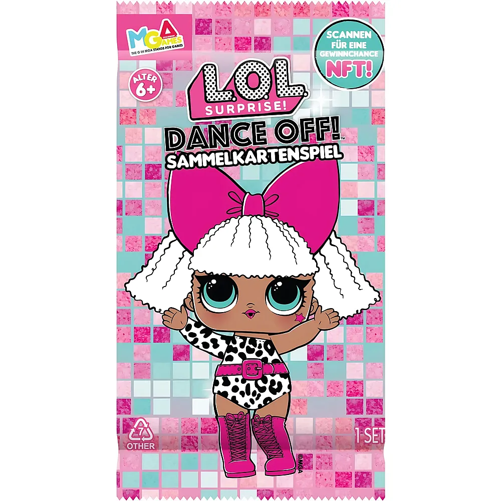 MGA L.O.L. Surprise Dance Off Trading Cards - 1 Booster Pack mit je 8 Sammelkarten