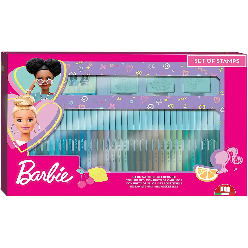 Multiprint Barbie Malset mit Stempeln - 41 Teile | Malsets