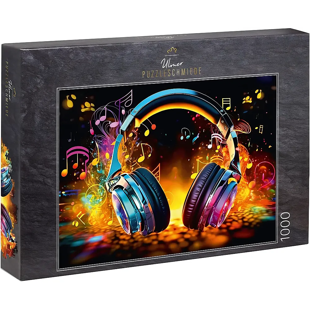 Ulmer Puzzleschmiede Magic Music mit Musik-Symbolen und knalligen Farben - 1000 Teile