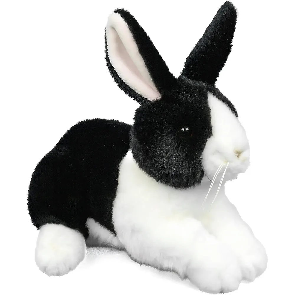 Teddys Rothenburg Hase liegend Schwarz/Weiss - 25 cm